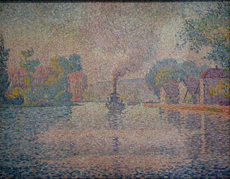 Paul Signac L'Hirondelle Steamer on the Seine China oil painting art